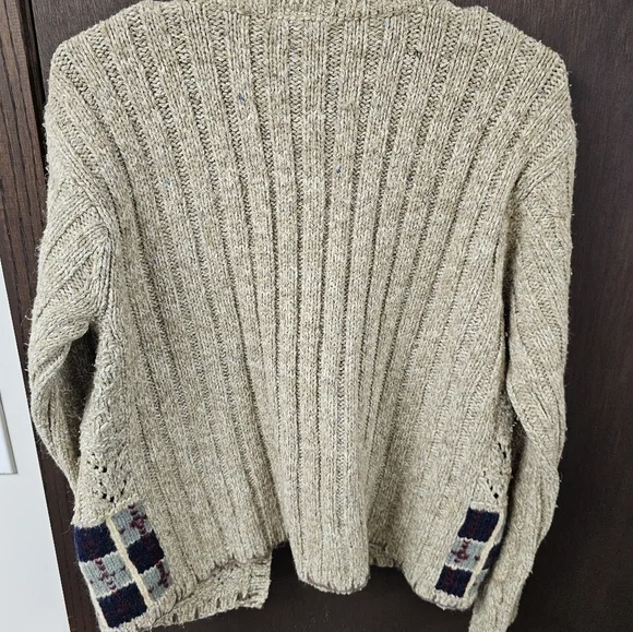 Vintage Talbots Patchwork Floral Knit Wool Blend Cardigan Sweater Size Small - Picture 6 of 6